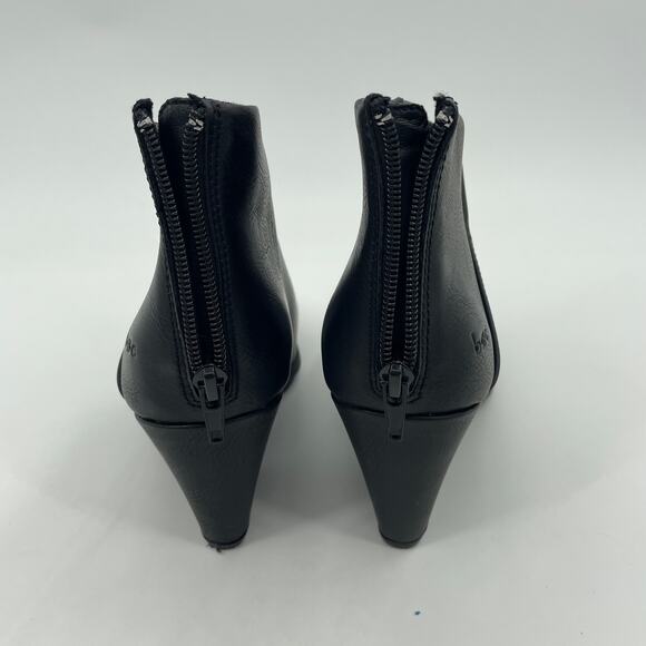 BOC Faux Leather Black Booties Womens Size 7 Back Zip 3 Inch Heel - Picture 6 of 9